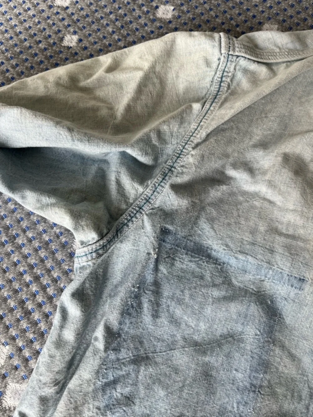 Vintage Light Wash Denim Shirt - Women's Light Blue Casual Button-Up - Picture 6 of 12